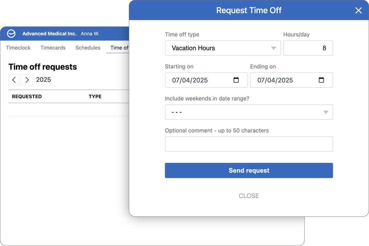 Time off requests